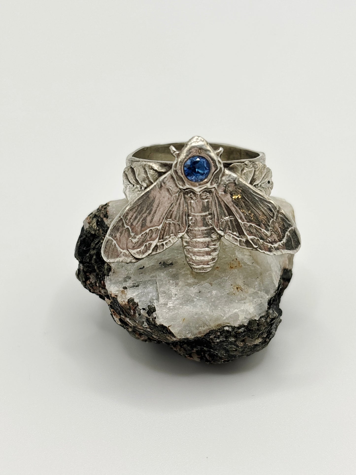 Large Moth with Blue Stone a