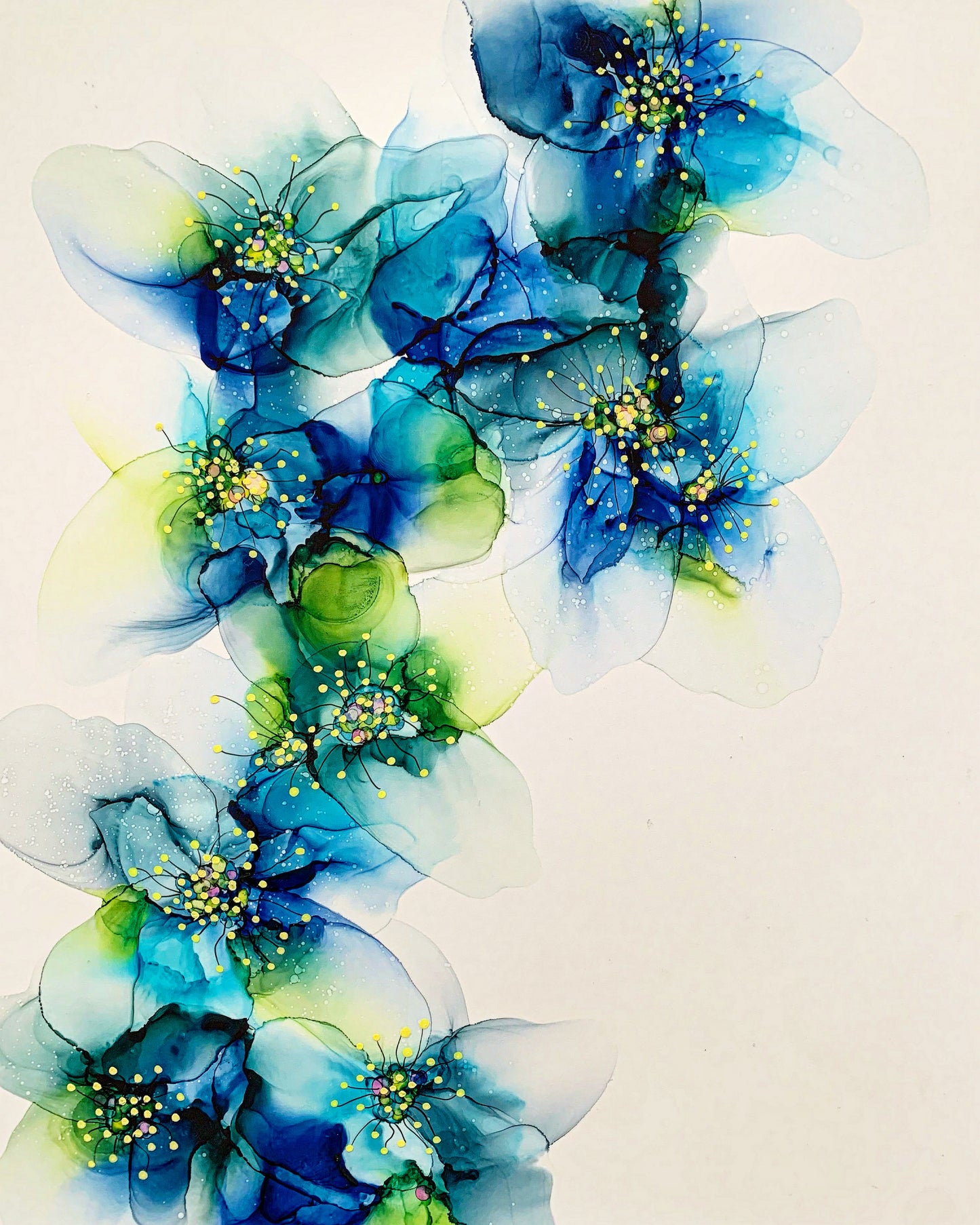 Abstract Blue Flowers