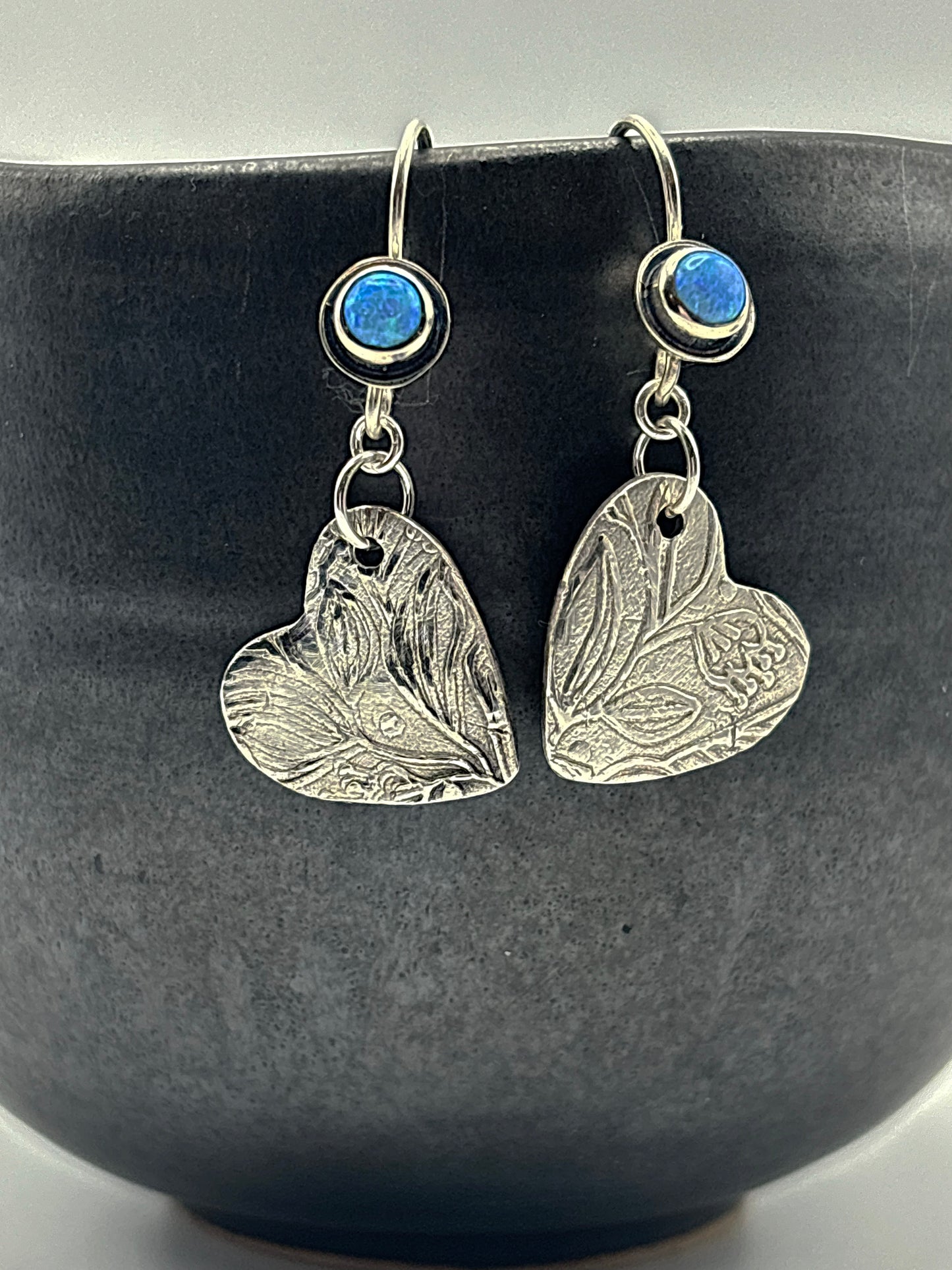 Opals and Hearts Earrings