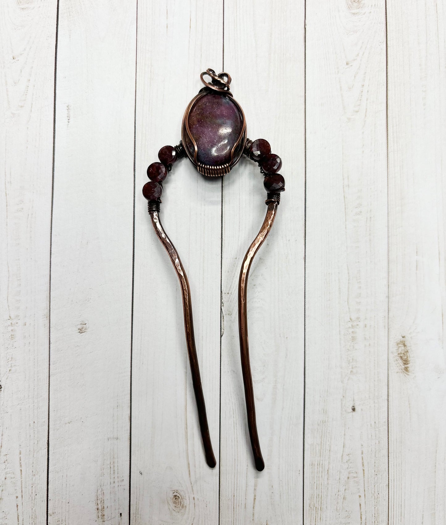 Tourmaline and Garnet Hair Comb