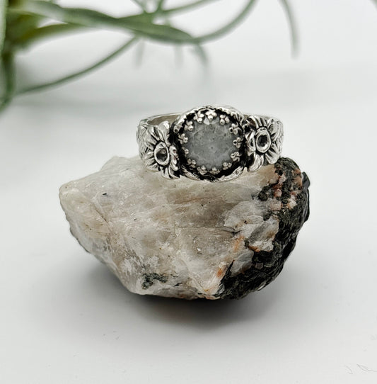 Aquamarine Flower Ring