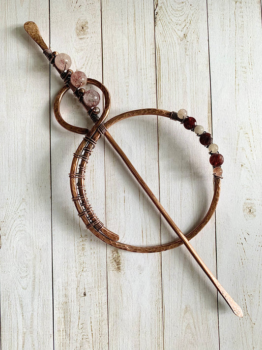 Strawberry Quartz Hair Stick