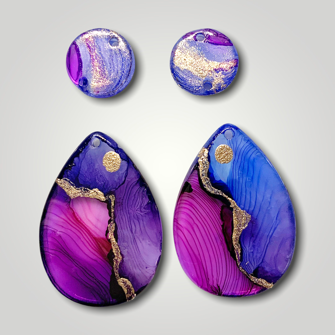 Purple and blue earrings