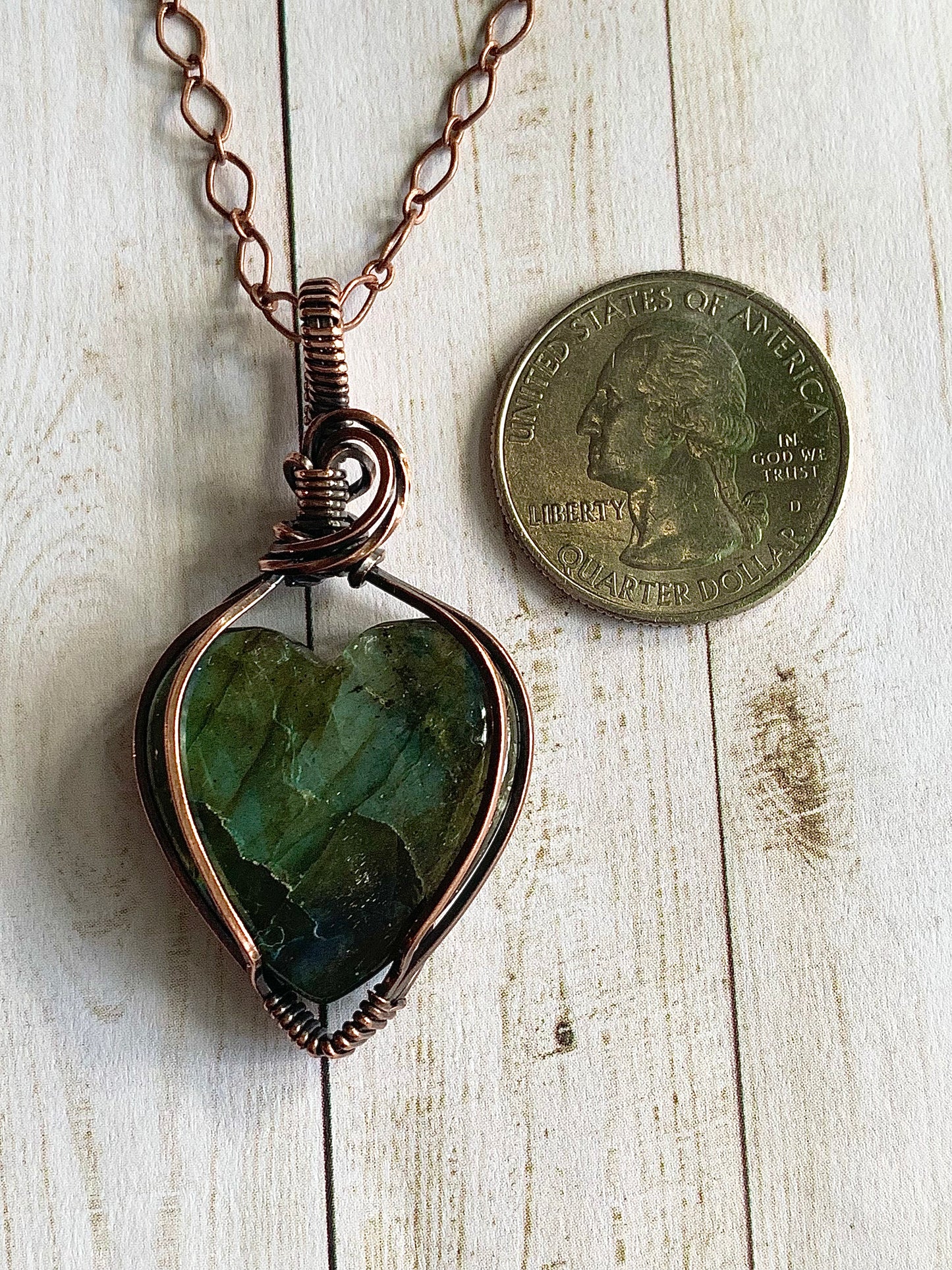 Labradorite Heart