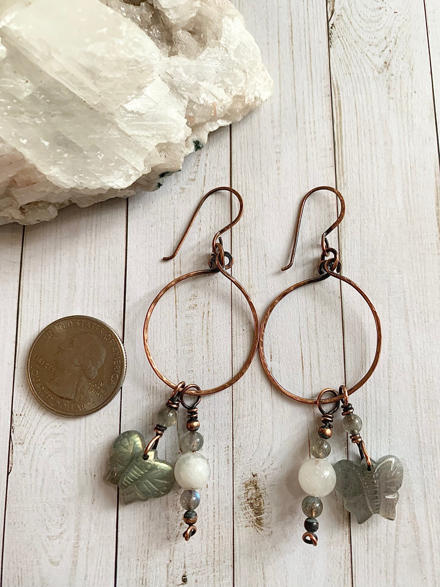 Labradorite Butterfly Earrings