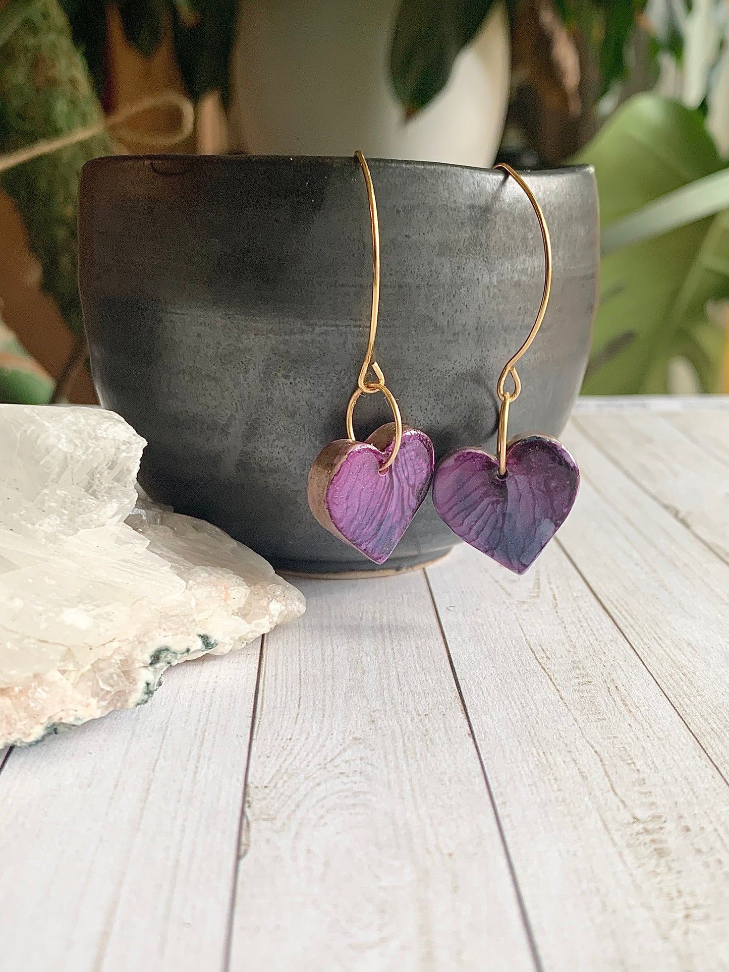 Purple Heart Earrings