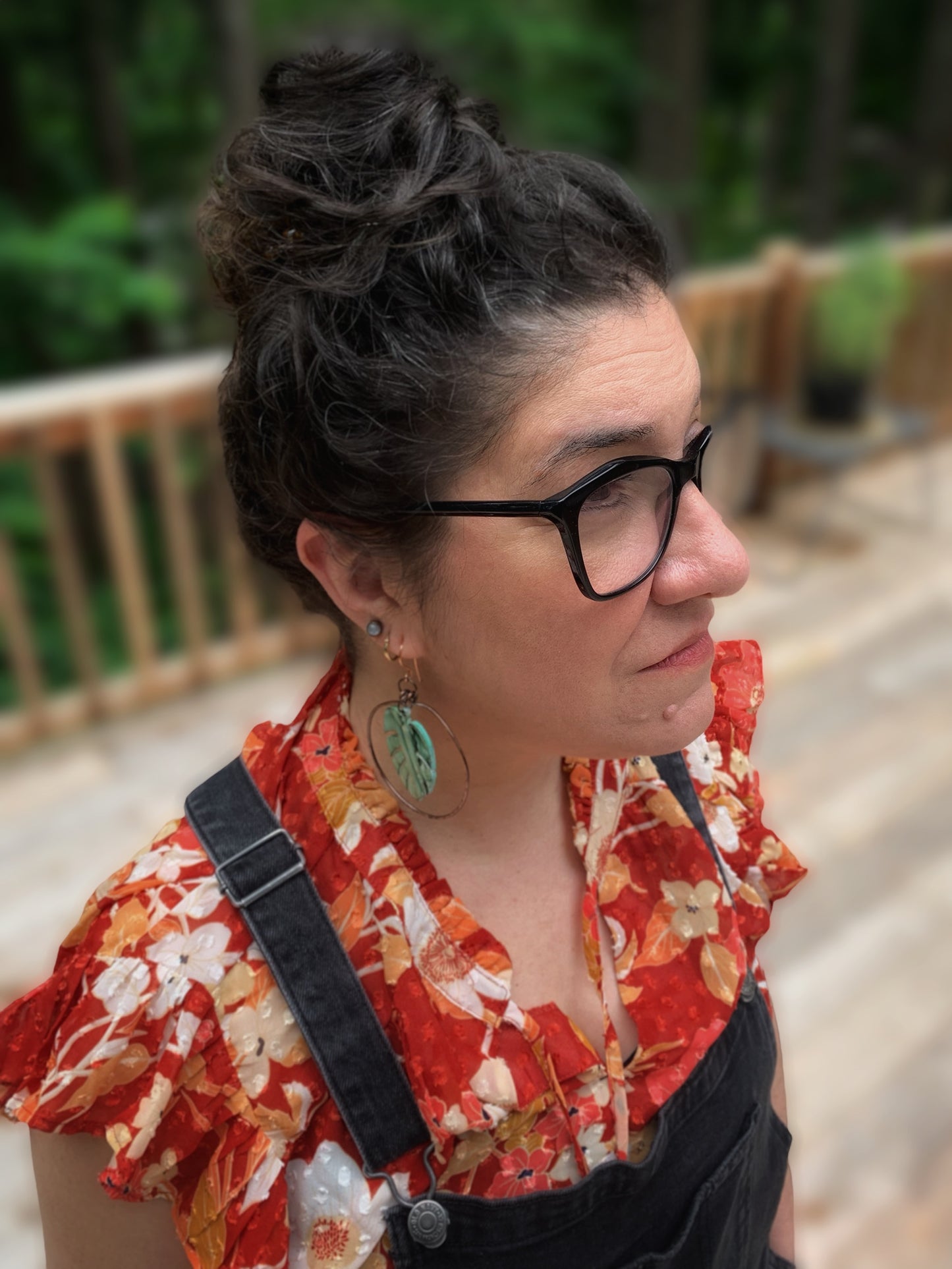 Monstera Leaf Hoops
