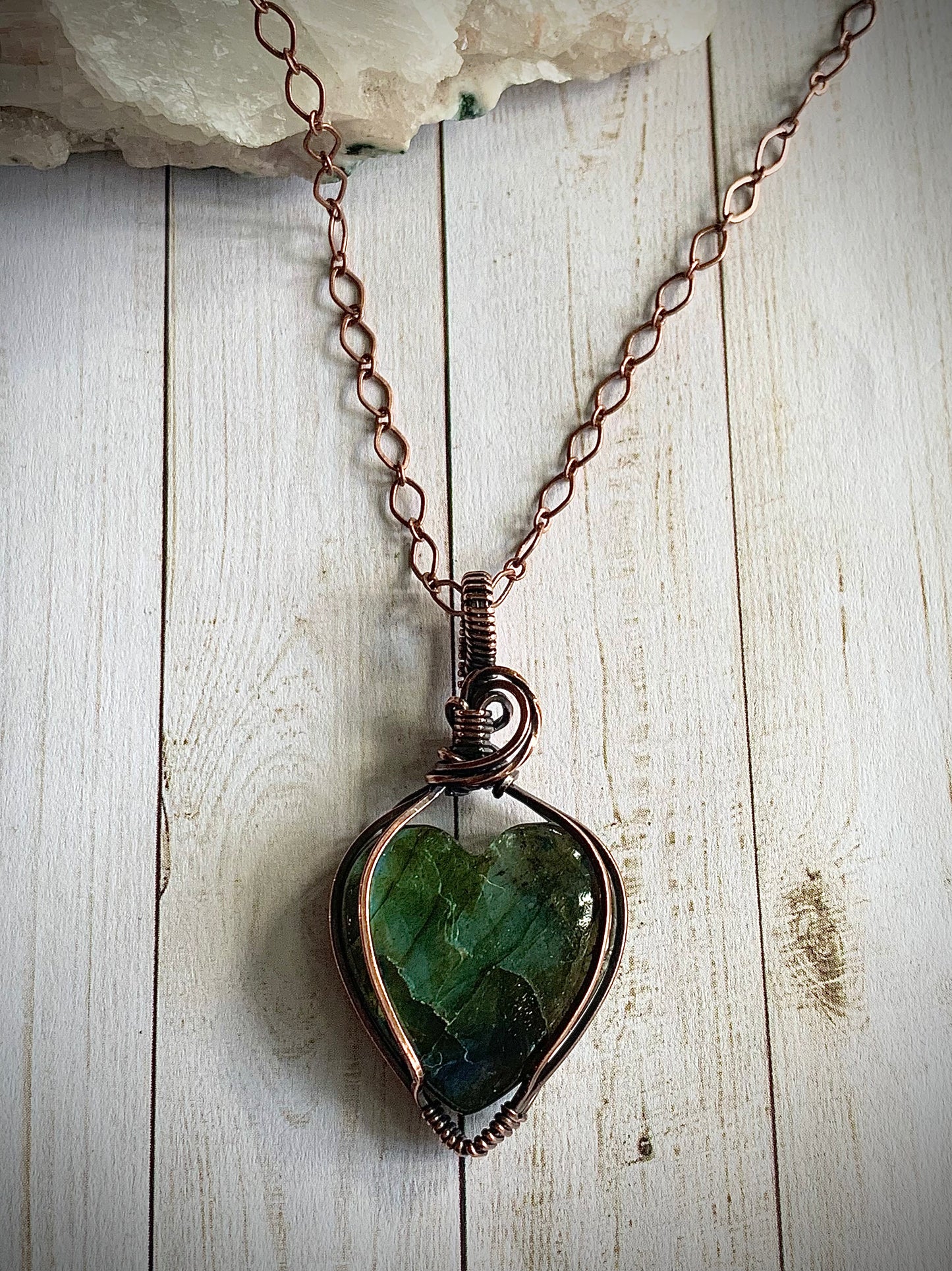 Labradorite Heart