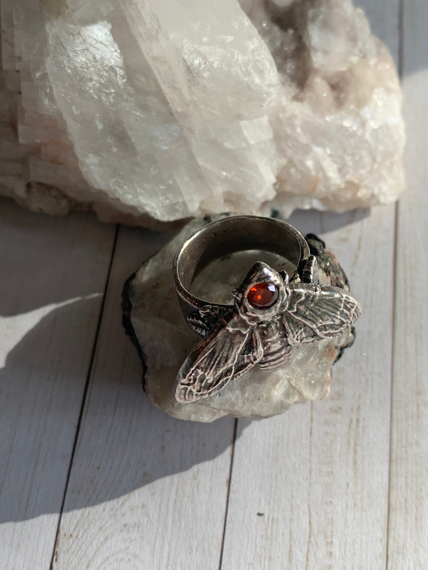 Lisa’s Moth with Dark Orange CZ