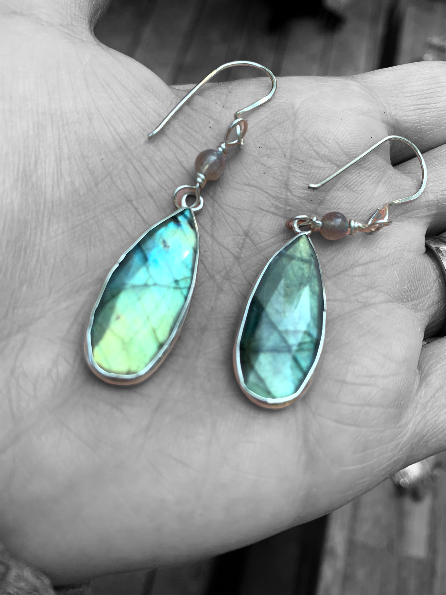 Labradorite and Sterling Silver Earrings