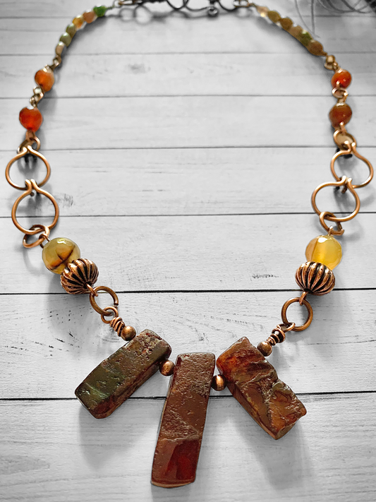 Violenta Copper and Red Jade