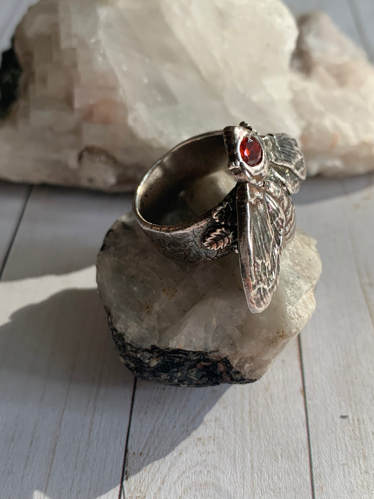 Lisa’s Moth with Dark Orange CZ