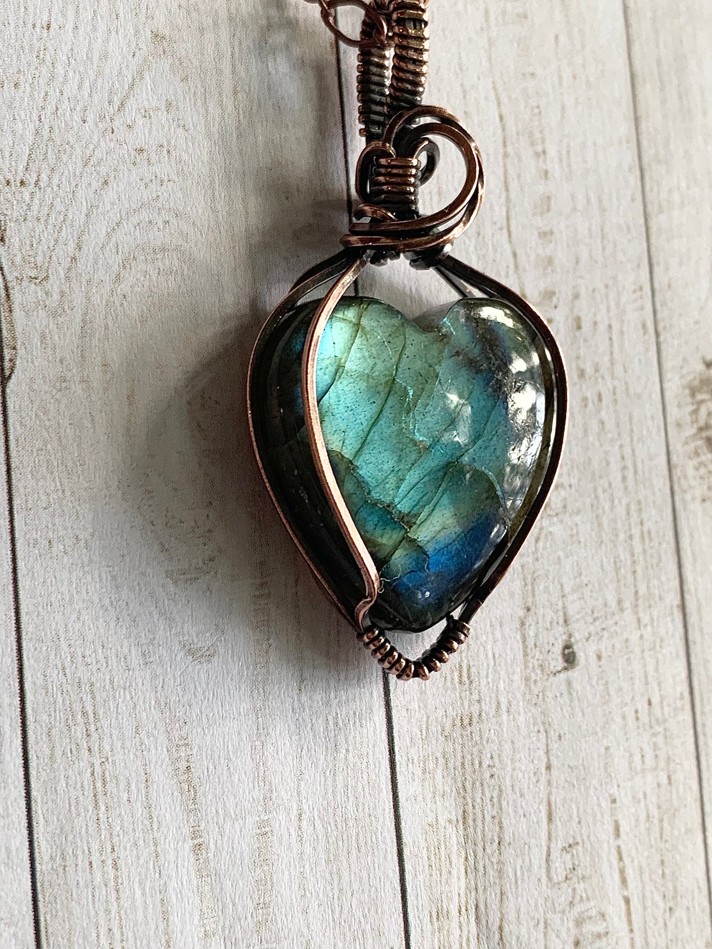 Labradorite Heart