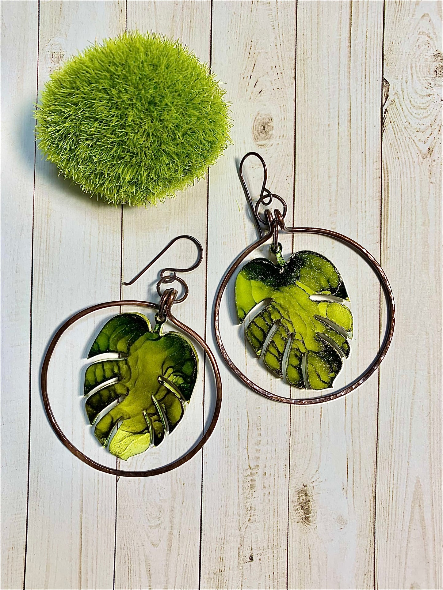 Monstera Leaf Hoops