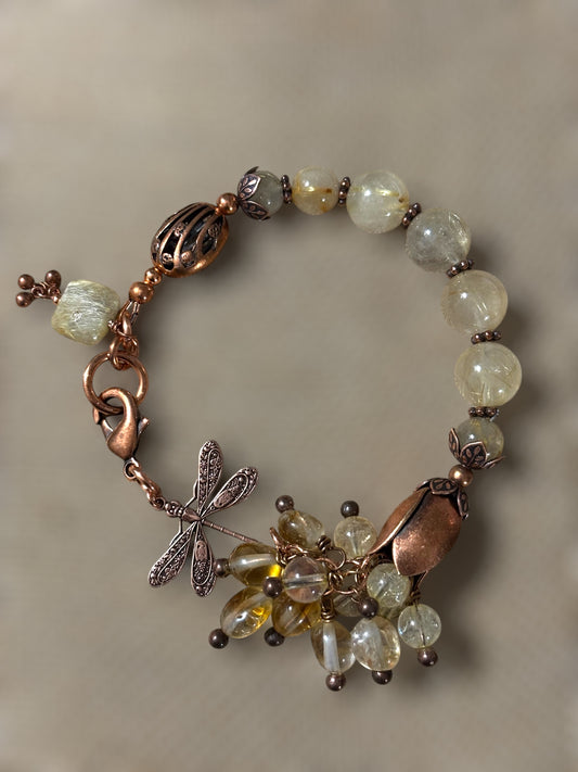 Rutilated Quartz Garden Bracelet ￼