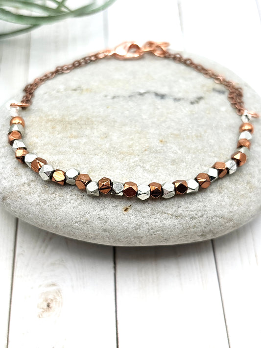 Copper and Silver Stacking Bracelet