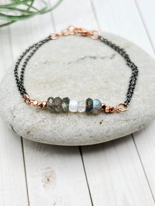 Labradorite with Moonstone Bracelet