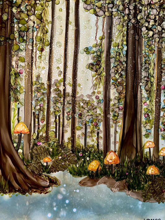 WILD MUSHROOMS IN THE WOODS CARD