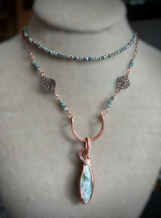 Teal blue Kyanite Layering necklace