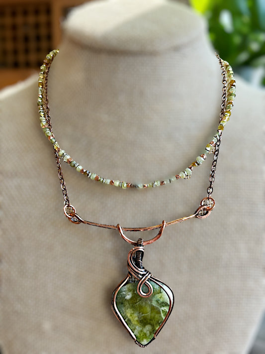 Green Garnet Layering Necklace