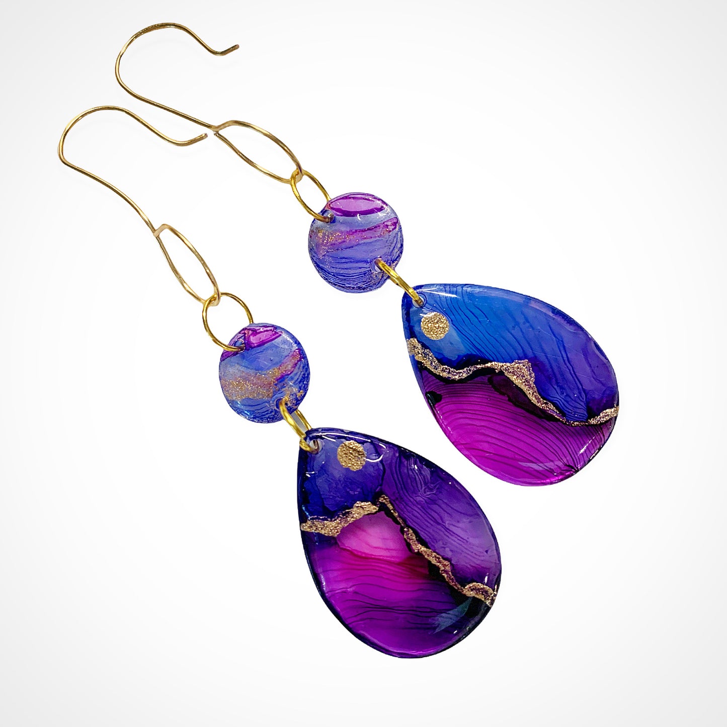 Purple and blue earrings