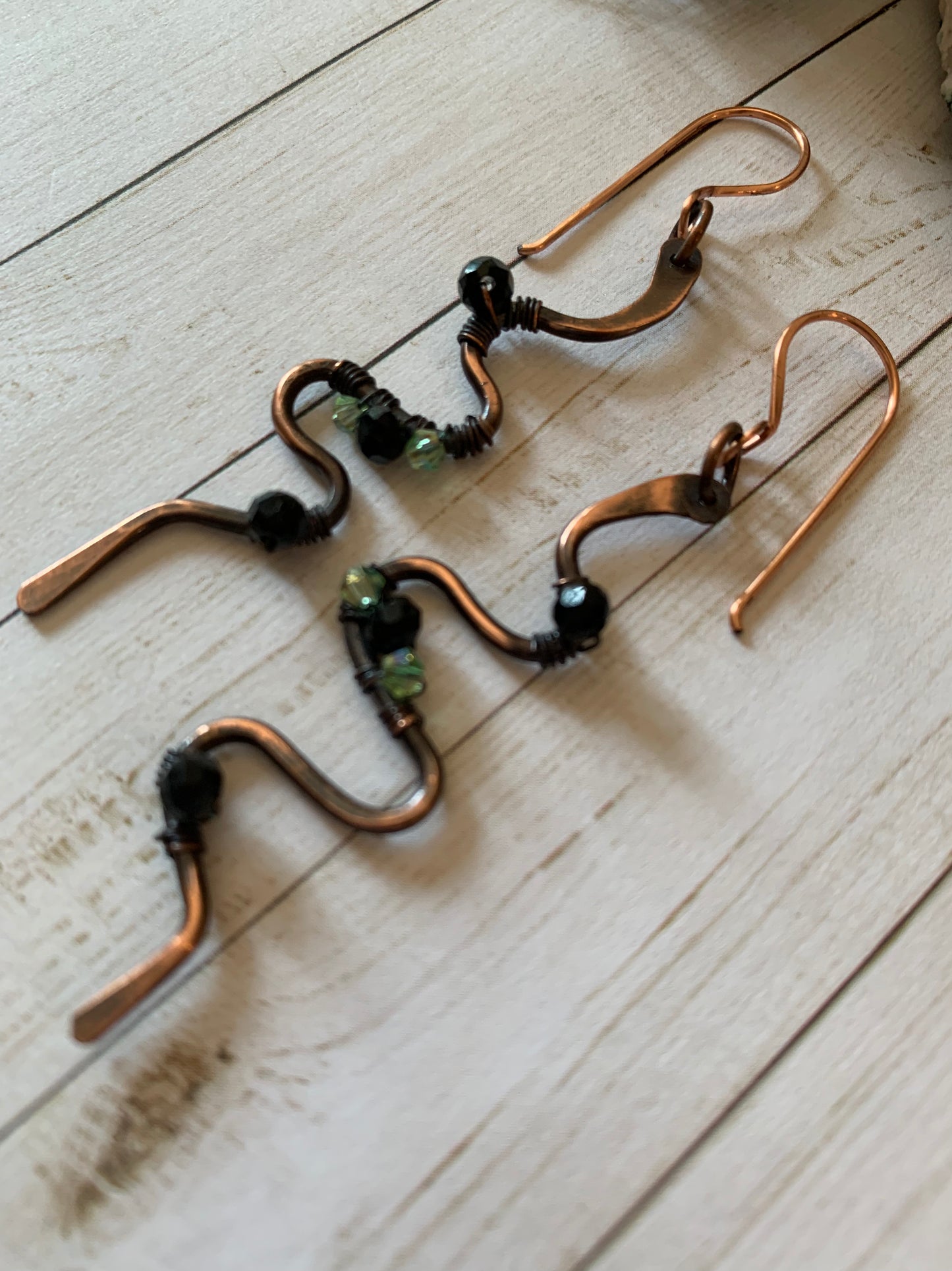 Copper Snake Earrings