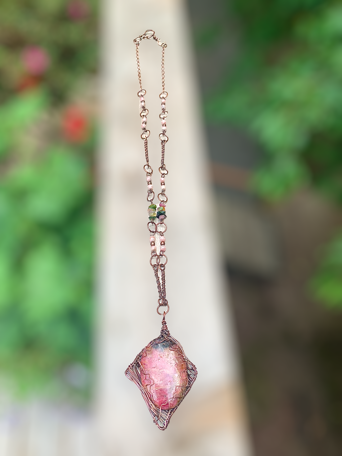 Rhodonite and Tourmaline Necklace