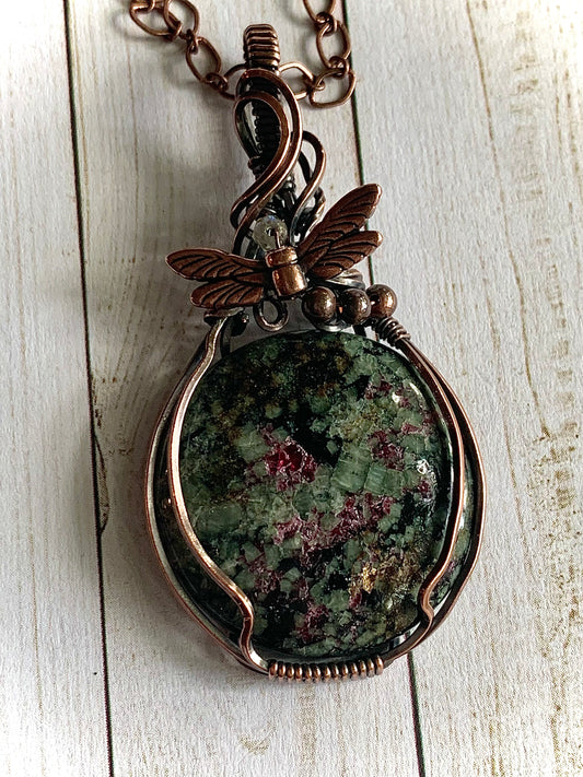 Eudialyte and dragonfly