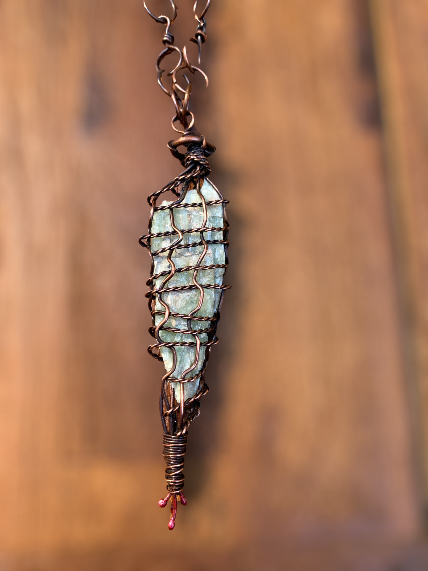 Raw Green Kyanite Necklace