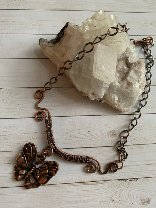 Copper Butterfly Necklace