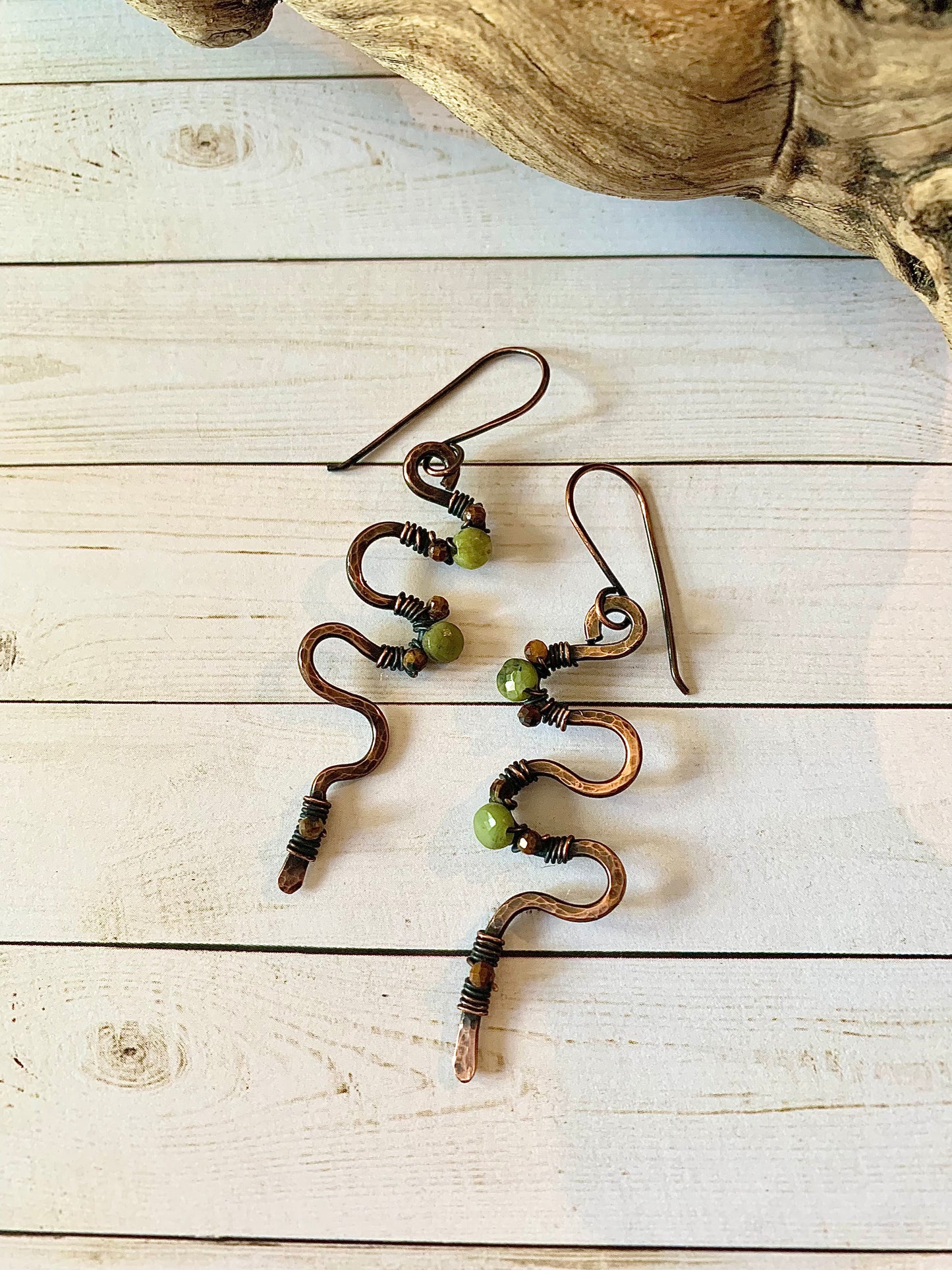 Lavinia Copper Snake Earrings