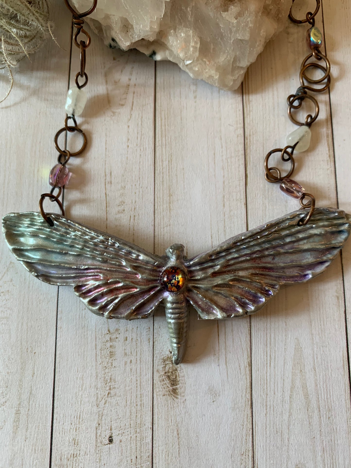 Whimsical Moth Necklace