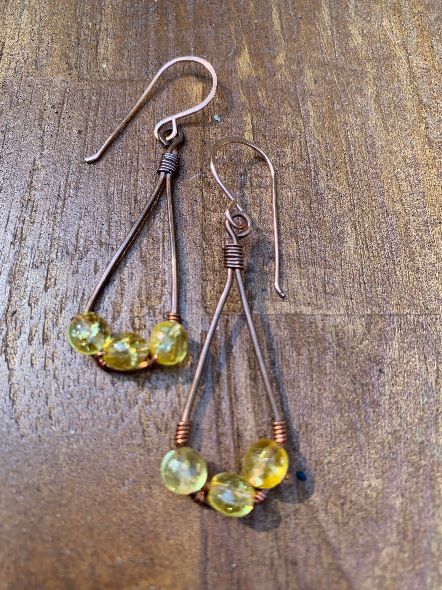 Citrine and Copper Earrings